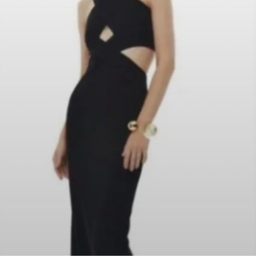 NWT Solace London Open Back Keyhole Black Maxi Dress - Picture 5 of 7